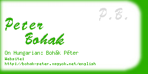 peter bohak business card