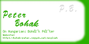 peter bohak business card